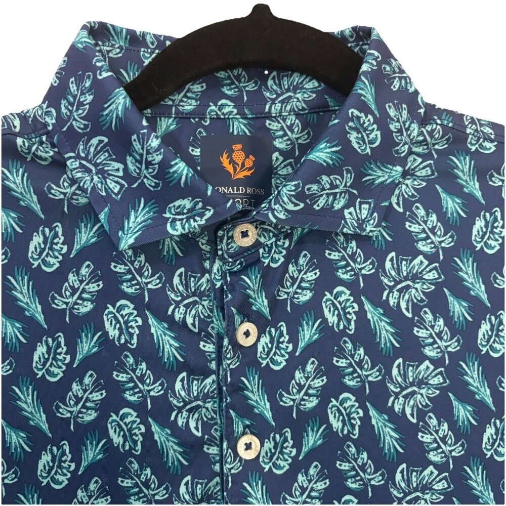 Donald Ross Sport Polo Men Shirt Size Medium Magic Monstera